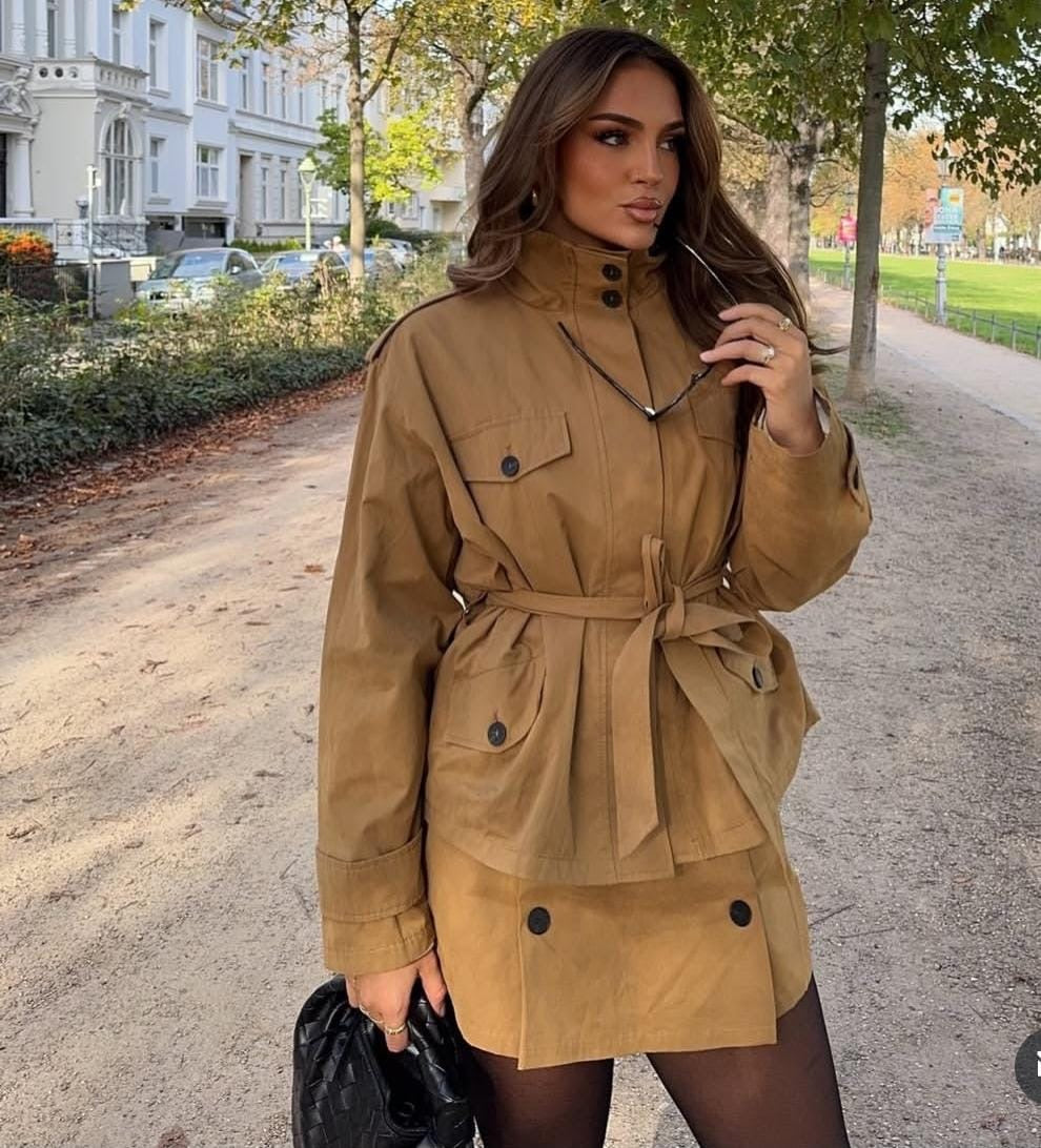 Oversize Trench Coat With Skirt FT577
