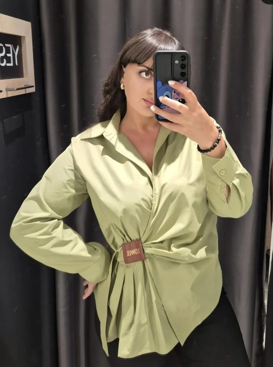 Exclusive Side Draped Shirt FT353