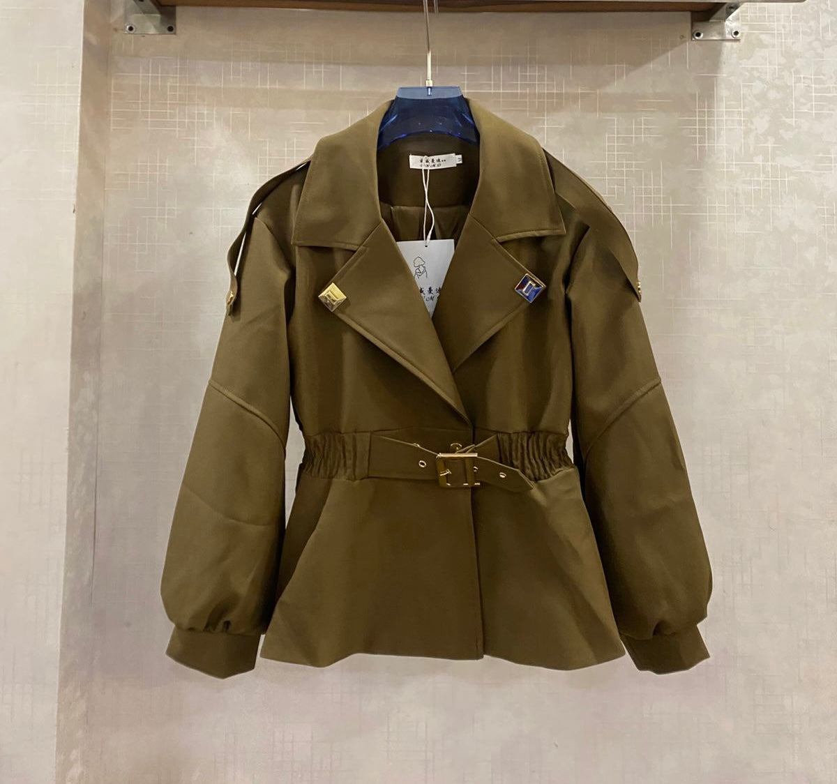 Modish Belted Trench Blazer FT437