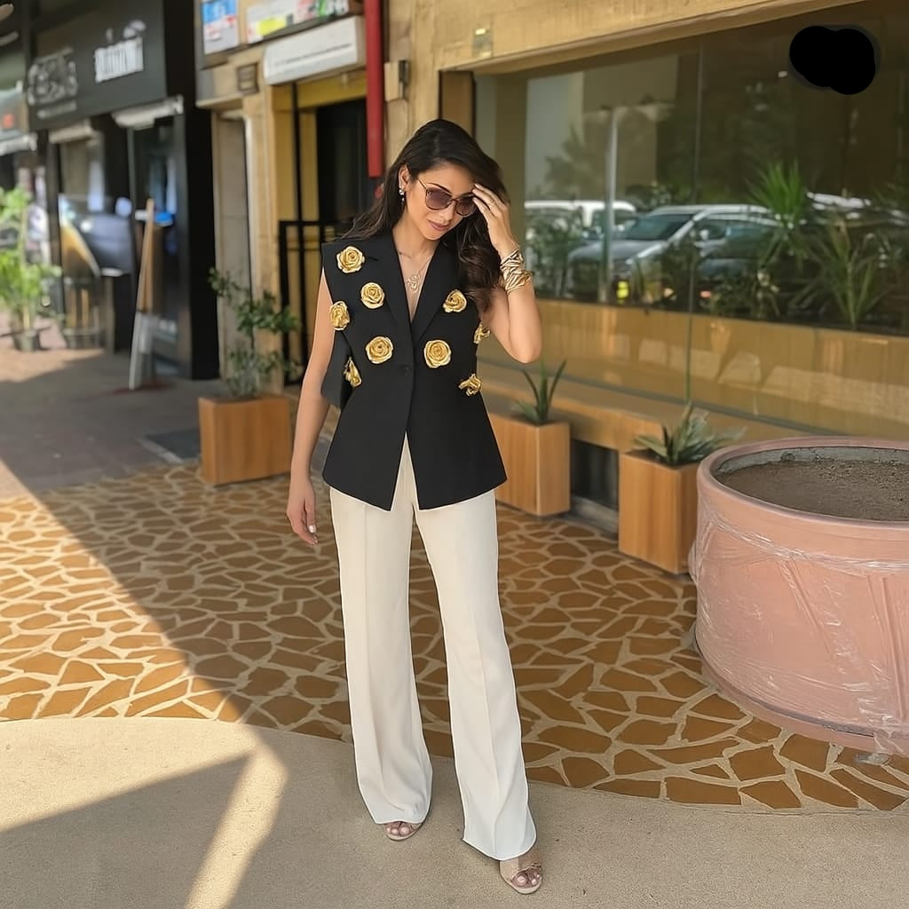 Beautiful 3D Flower Blazer FT205