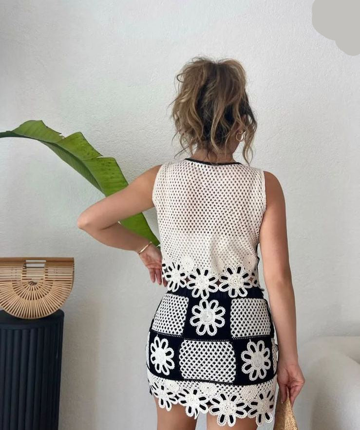 Beautiful Crochet skirt set FT124