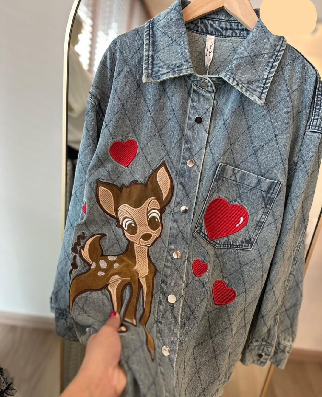 Beautiful Denim Patch Work Shirt FT118