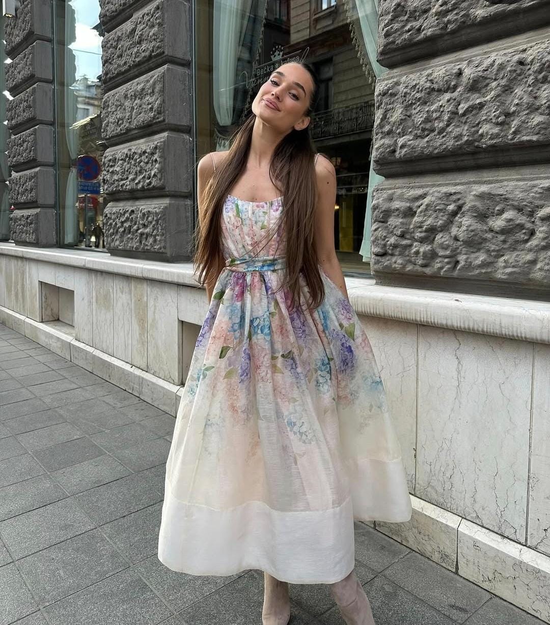 Beautiful Dress With Belt FT132