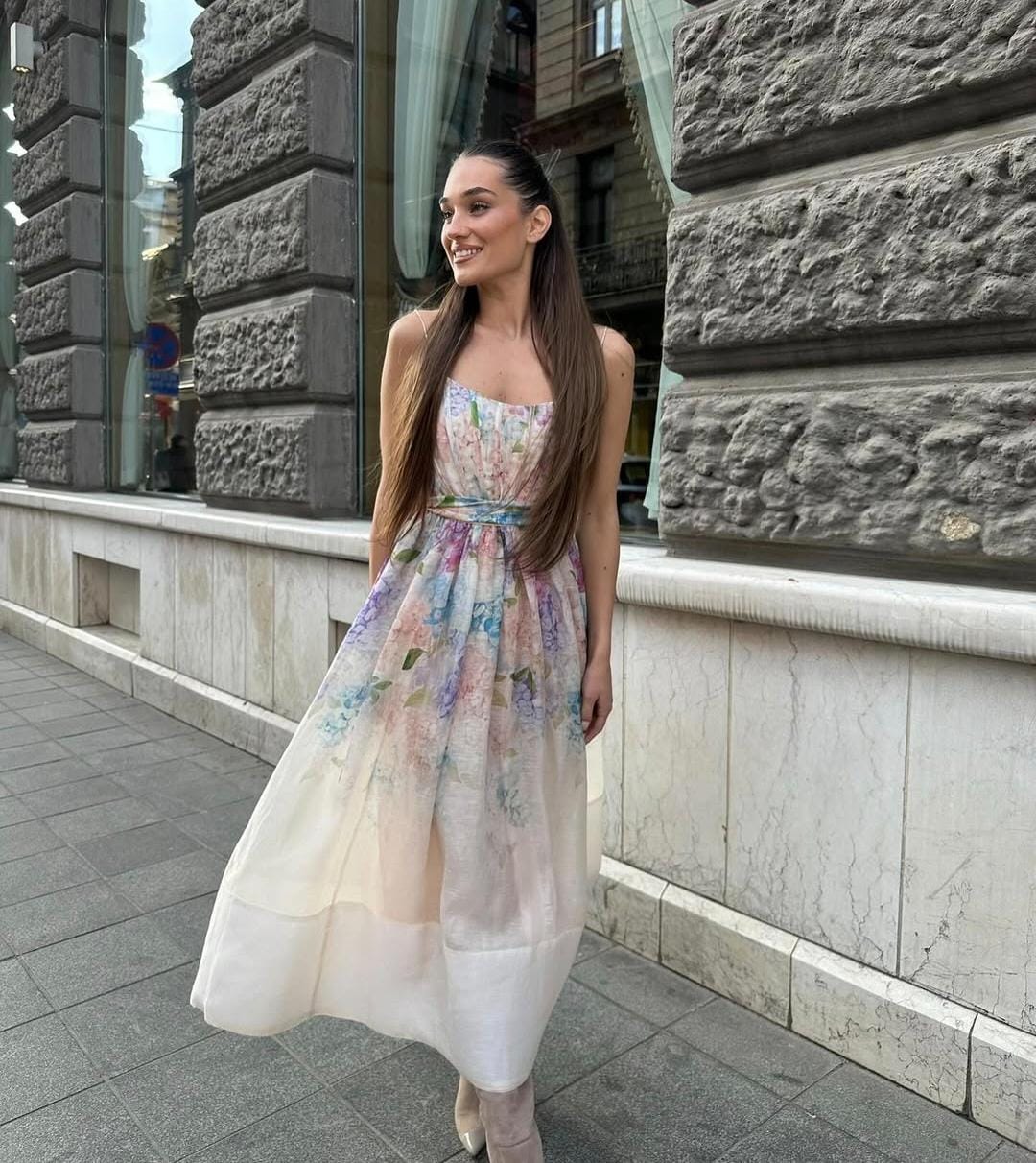 Beautiful Dress With Belt FT132