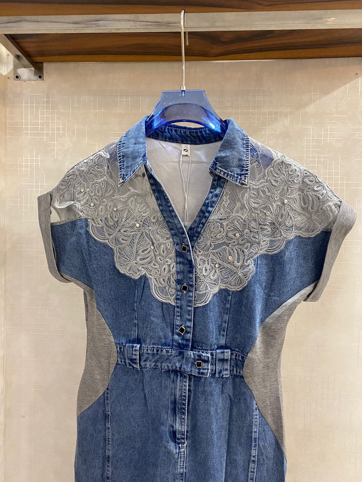 Beautiful Embroidery Denim Dress FT123