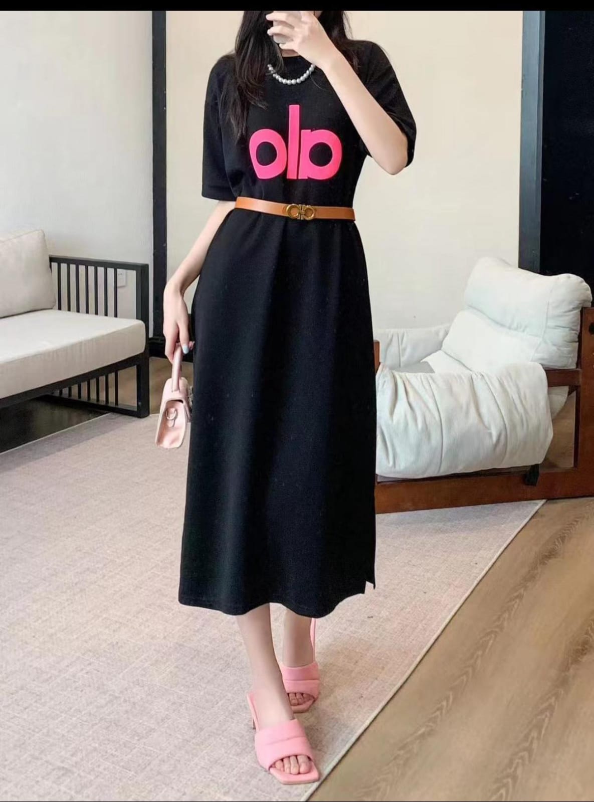 Beautiful Long Dress With Belt FT142