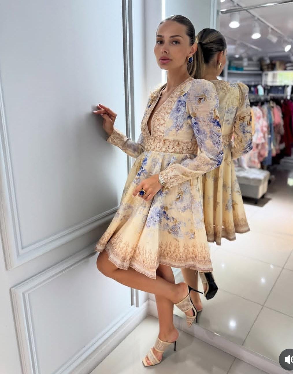 Beautiful Short Printed Dress FT133