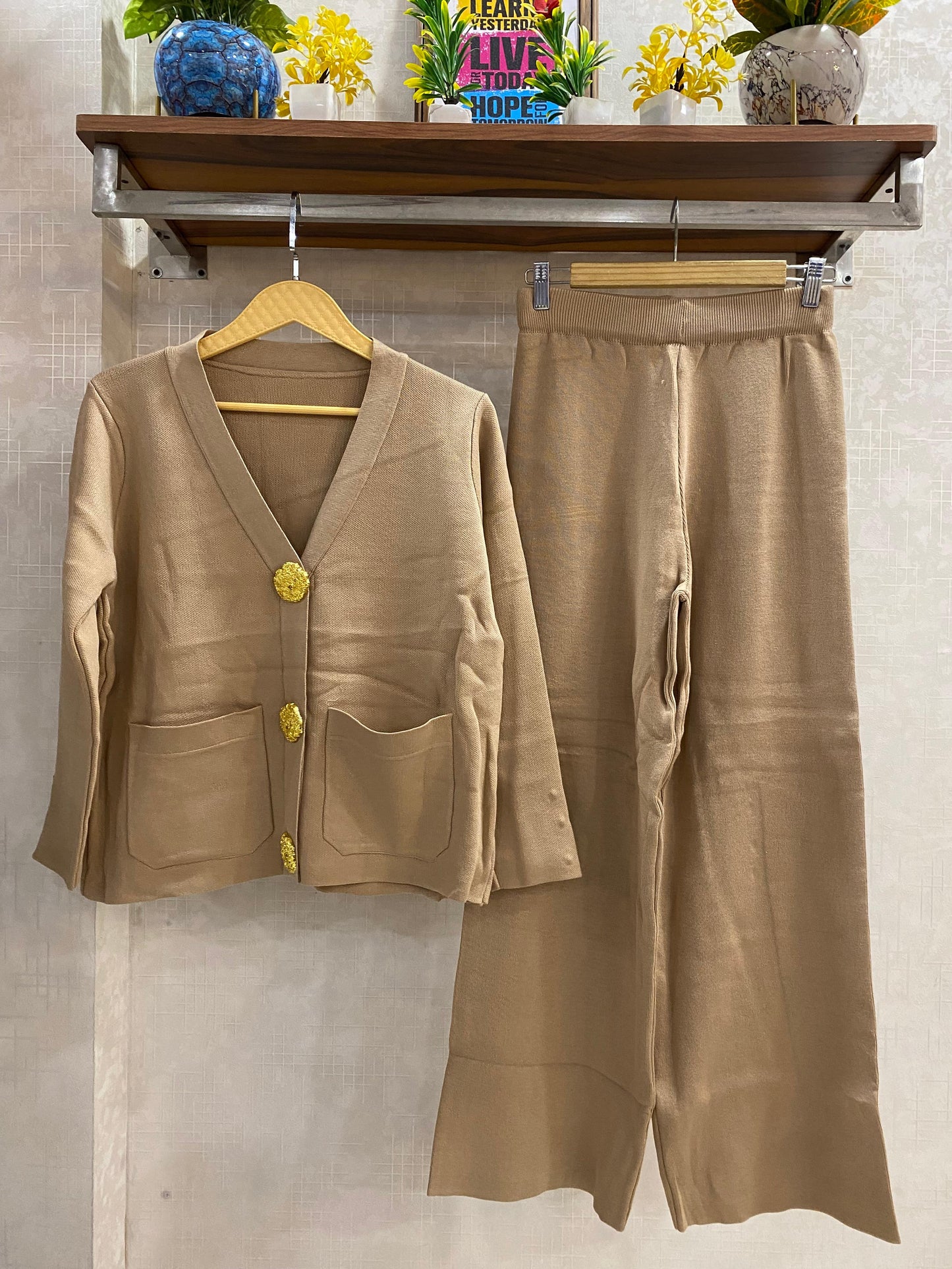 Beautiful Woollen Cord Set With Front Pockets FT002
