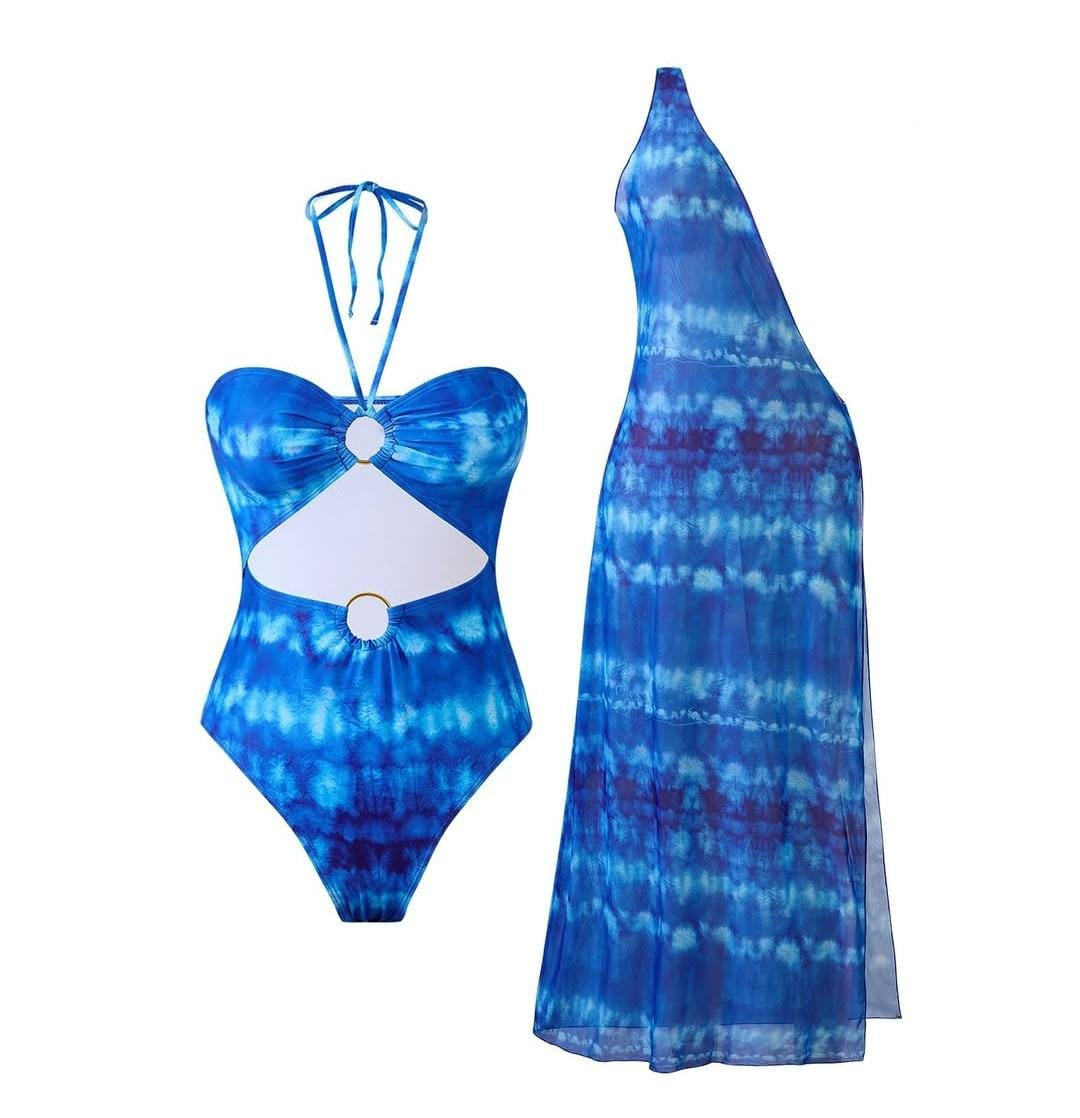 Blue Tie-Dye Swimwear and Cover Up FT029