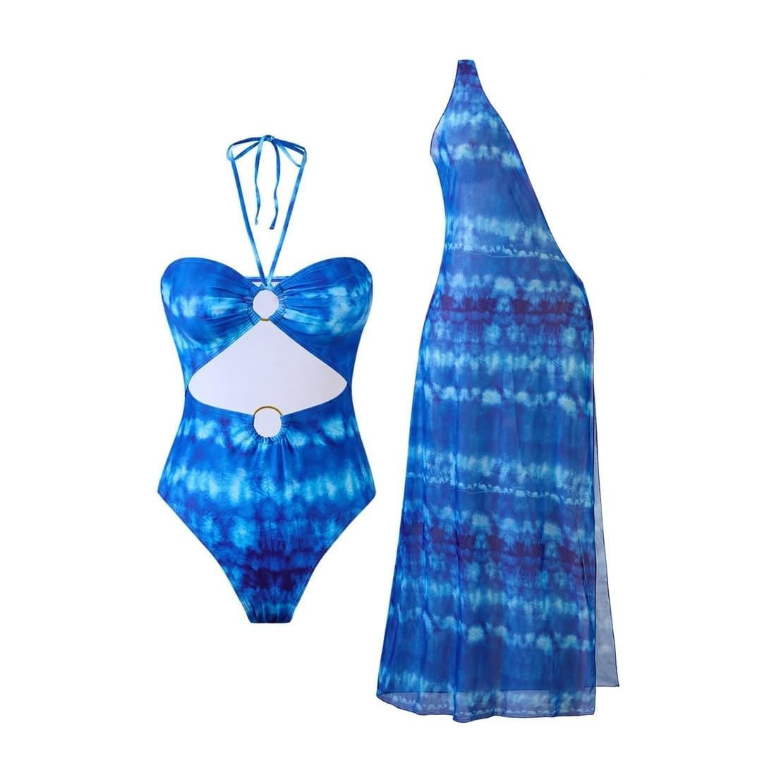 Blue Tie-Dye Swimwear and Cover Up FT029