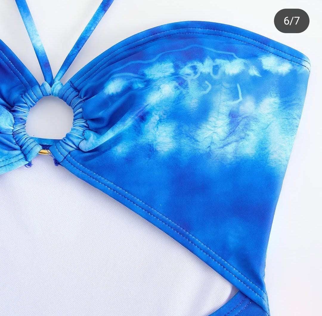 Blue Tie-Dye Swimwear and Cover Up FT029