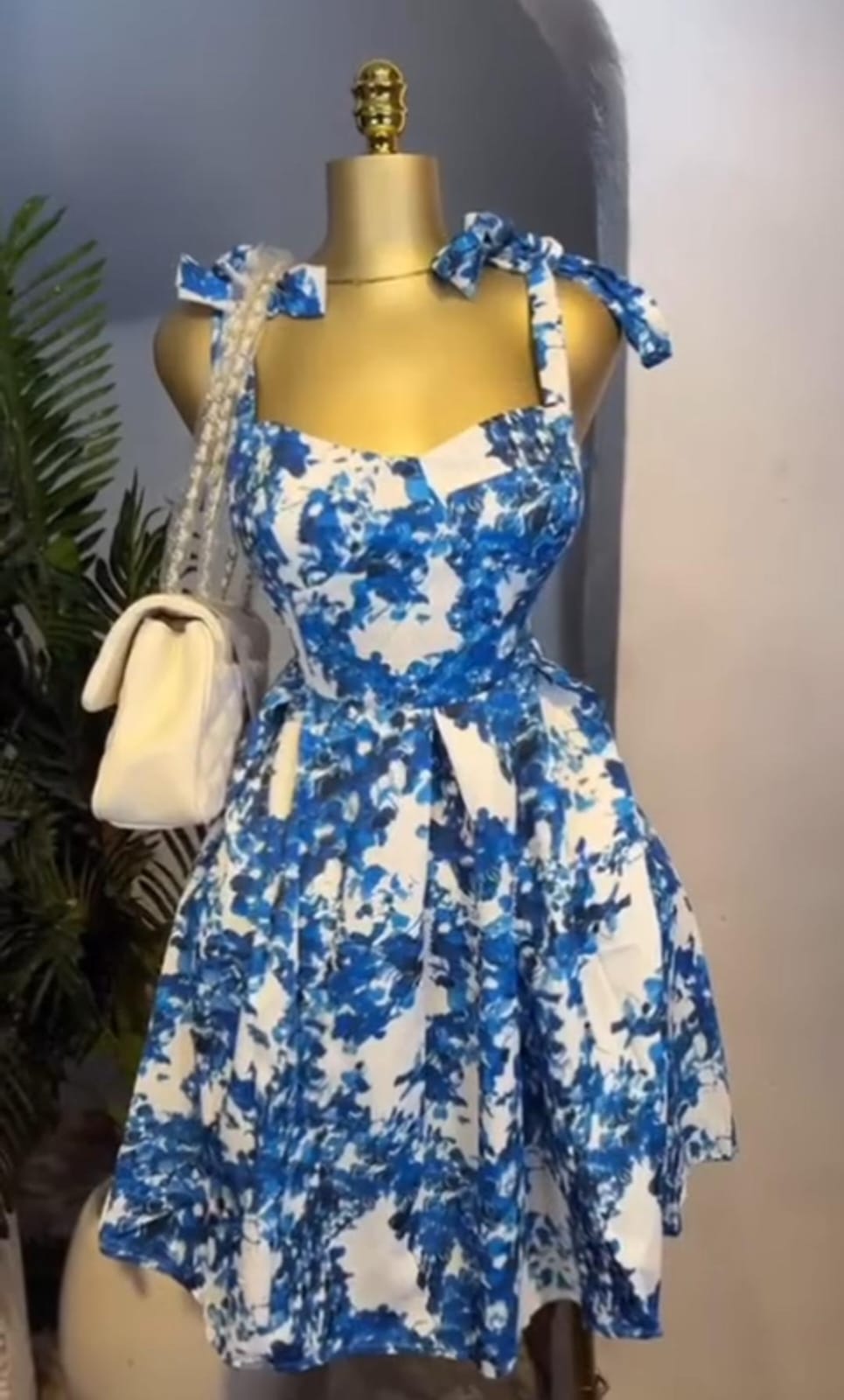 Bow Strap Mini Dress FT037