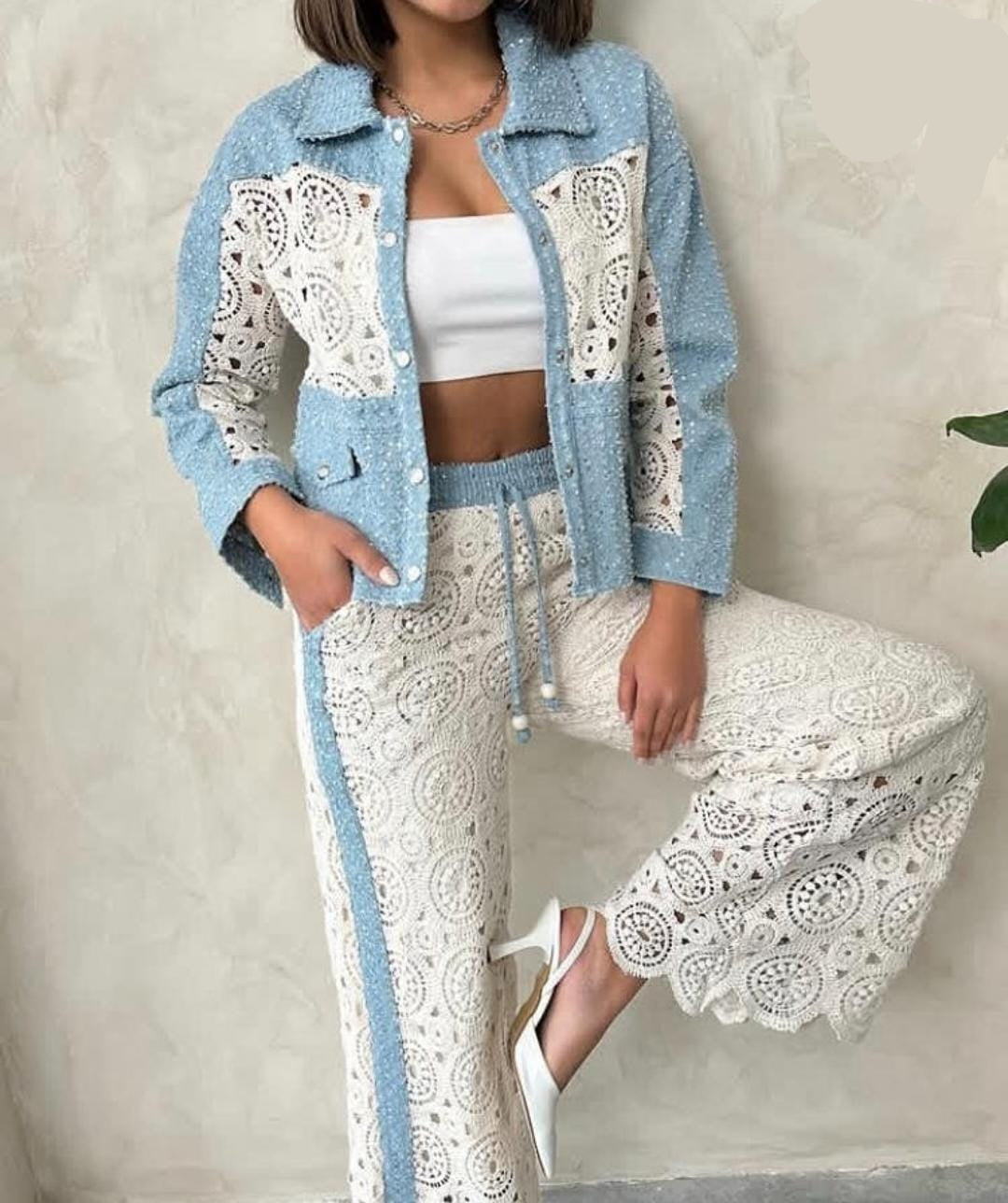 Cutwork Seq Co-Ord Set FT121