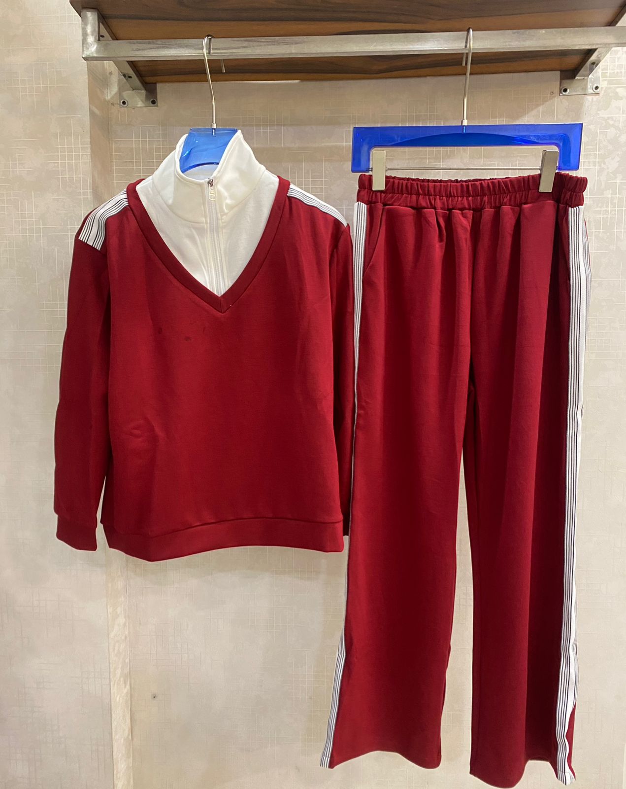 Collar Patterned Comfortable Co-Ord Set FT403