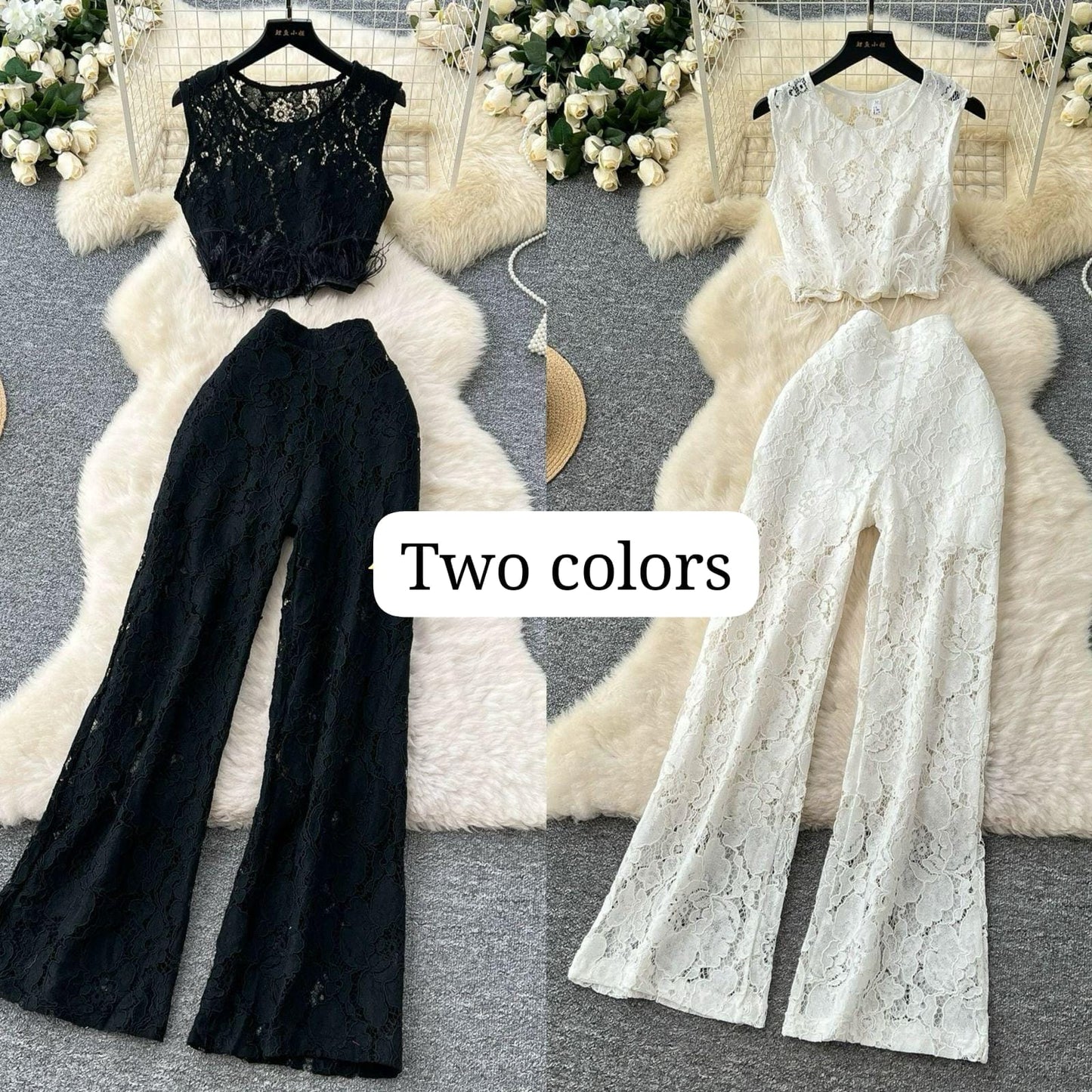 Feather Crochet Co-Ord Set FT062