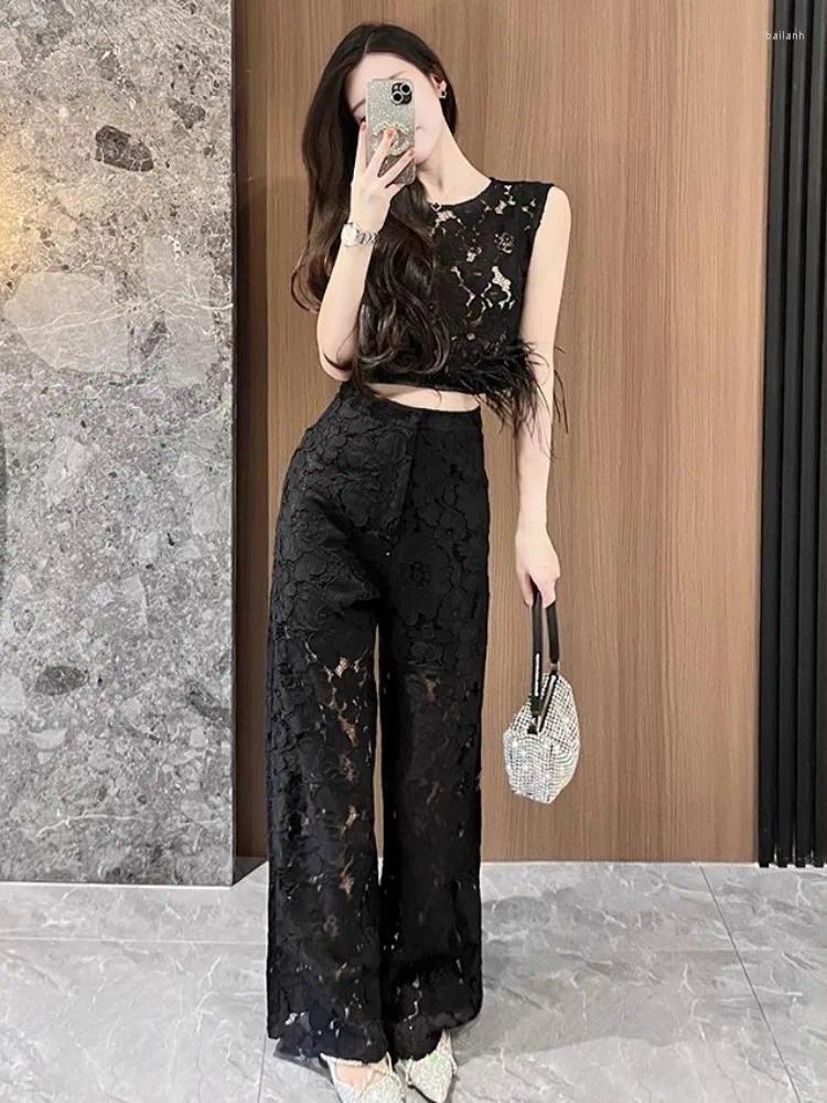 Feather Crochet Co-Ord Set FT062