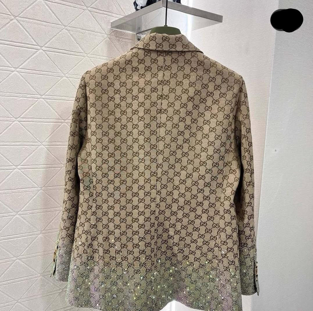 Branded Blazer With Stone Embellishments FT268