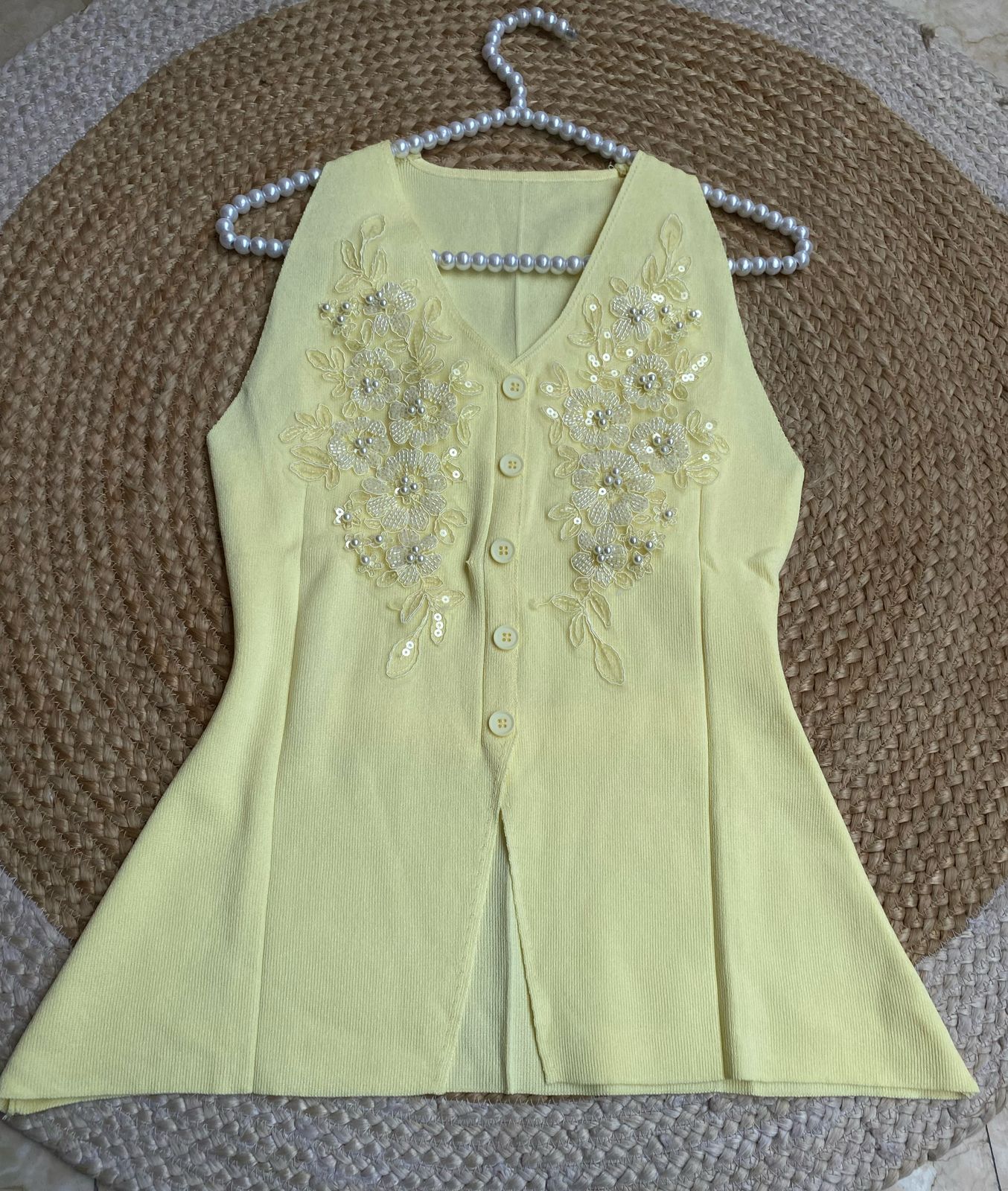 Luxury Embroidered Sleeveless Top FT114