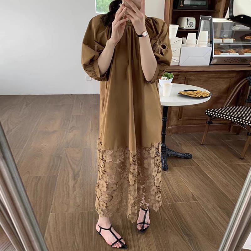 Mocha Bloom Dress FT209