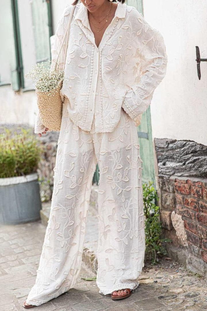 New Leaf Embroidery Co-Ord Set FT033