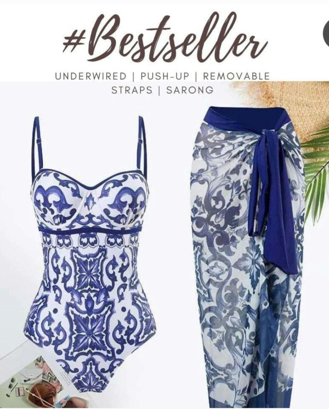 Padded Swimsuit With Sarong FT027