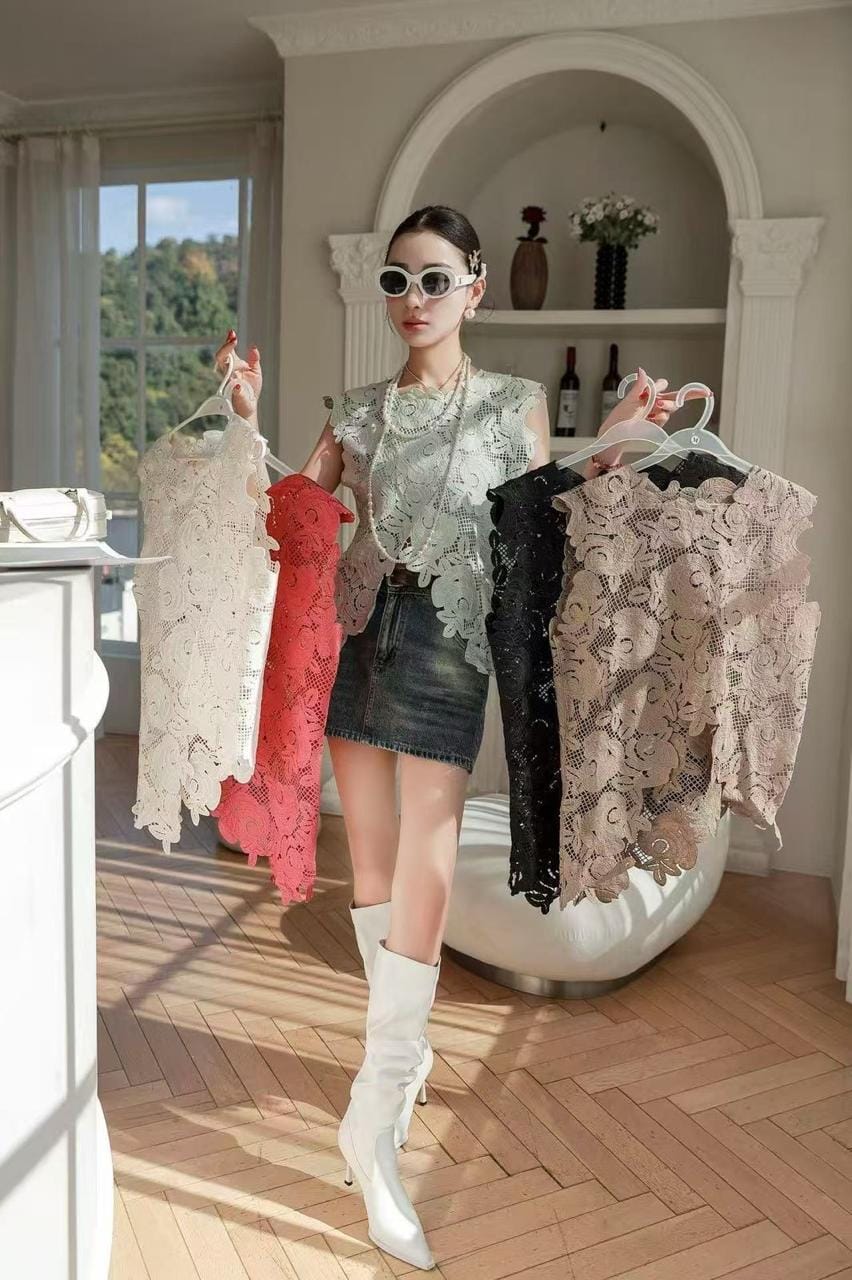 Rose Cutwork Top FT041