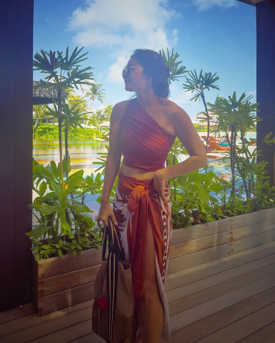 Ruched Swimsuit With Sarong FT023
