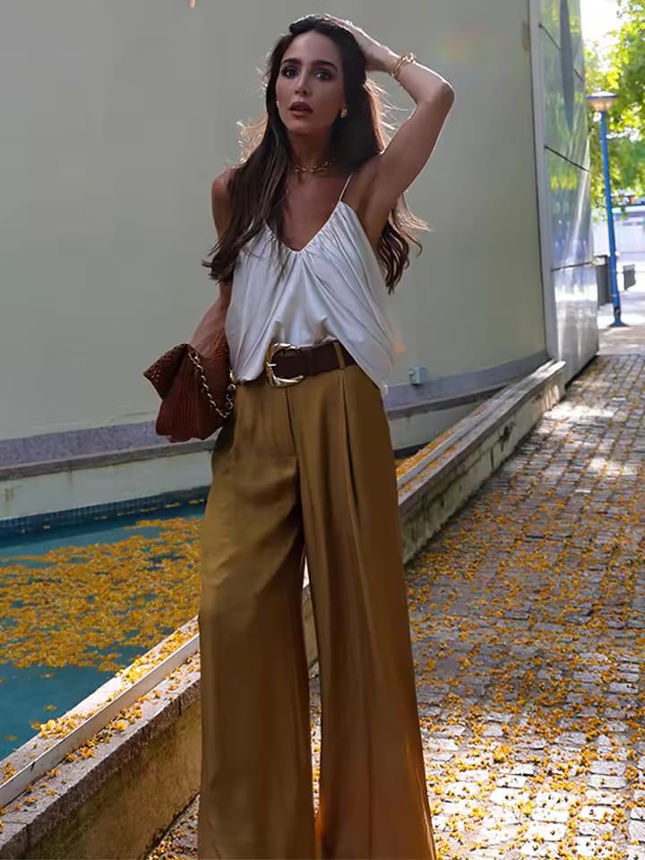 Satin Silk Vest With Palazzo Pants FT212