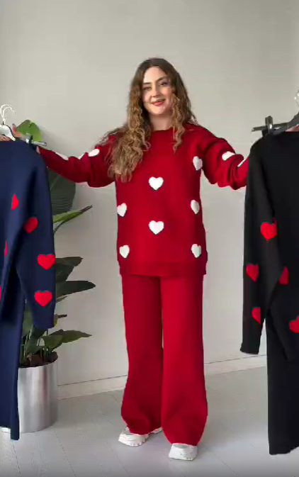 Heart Printed Co-Ord Set FT412