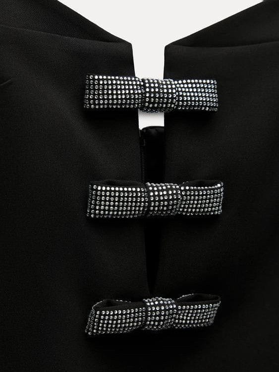 Stunning Rhinestone Bow Dress FT182