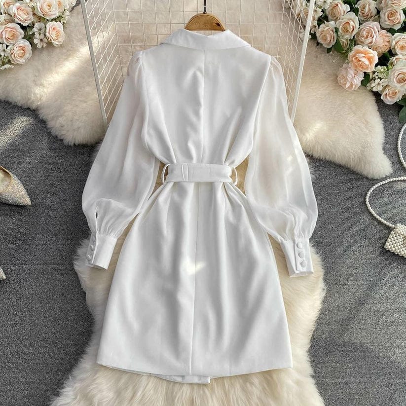 Summer Blazer Dress With Belt FT043