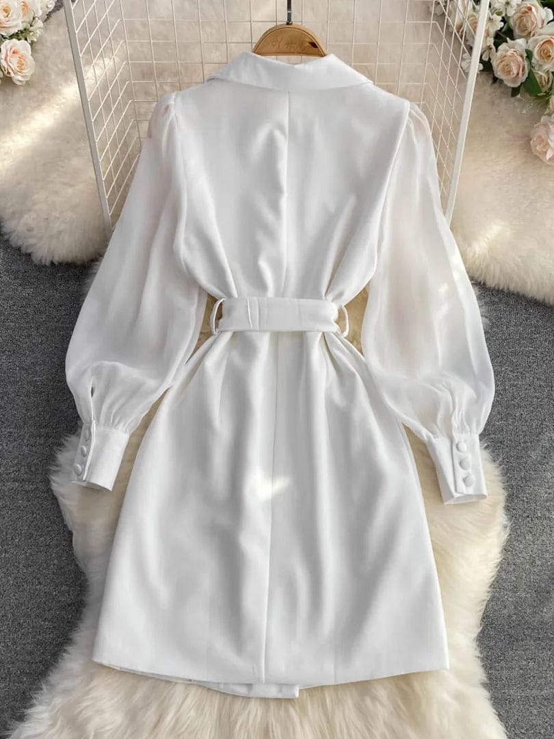 Summer Blazer Dress With Belt FT043