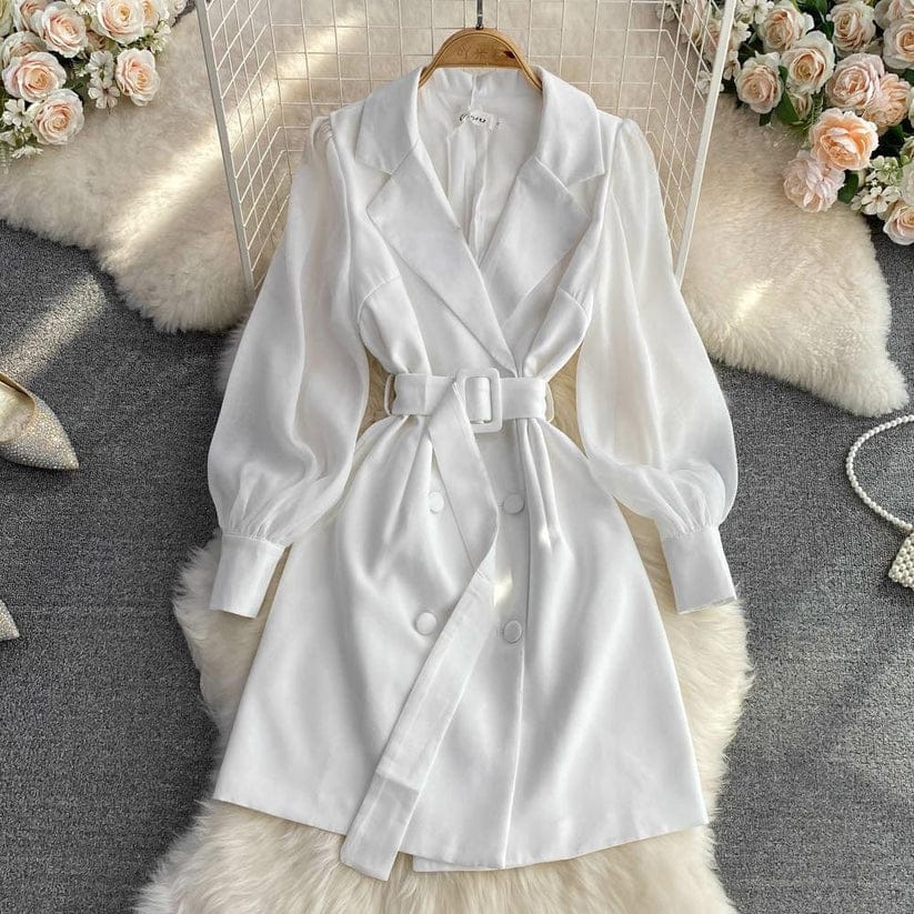 Summer Blazer Dress With Belt FT043