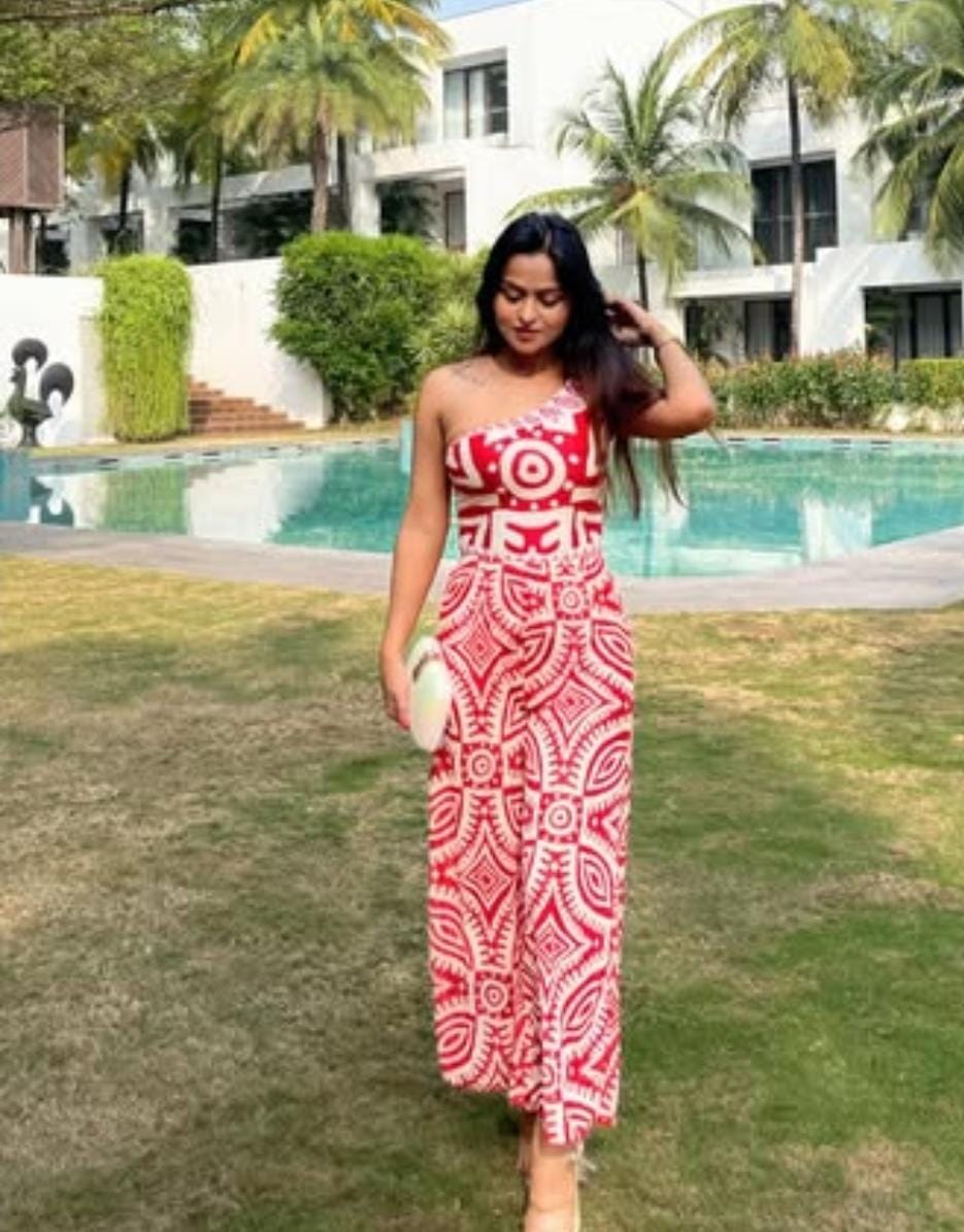 Swimsuit With Tulle Printed Pants FT021