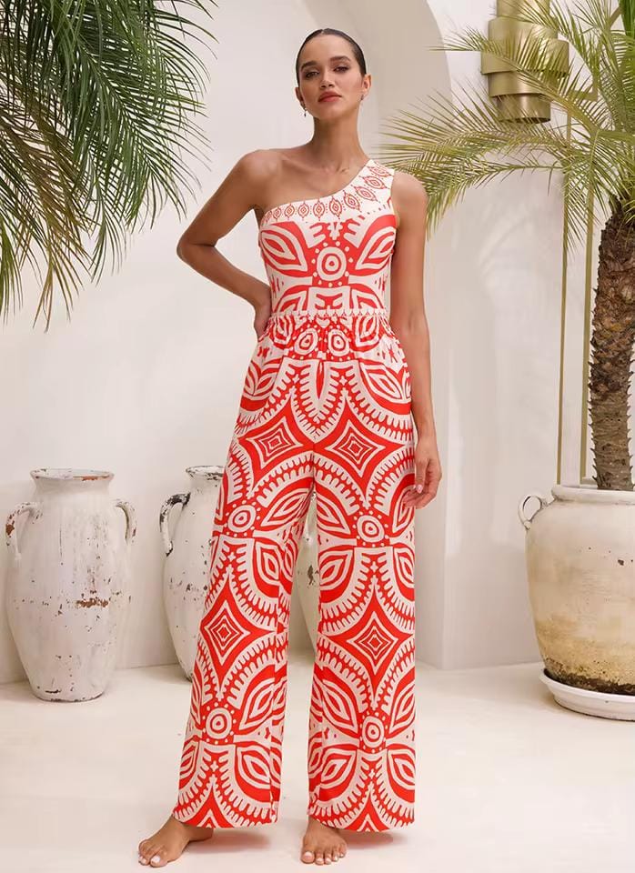 Swimsuit With Tulle Printed Pants FT021