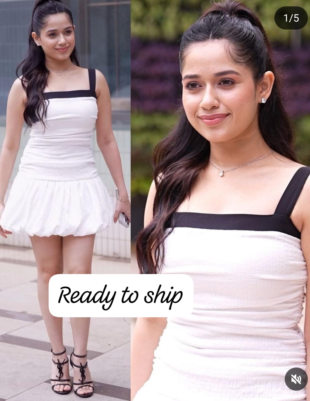 Textured Balloon Dress FT210