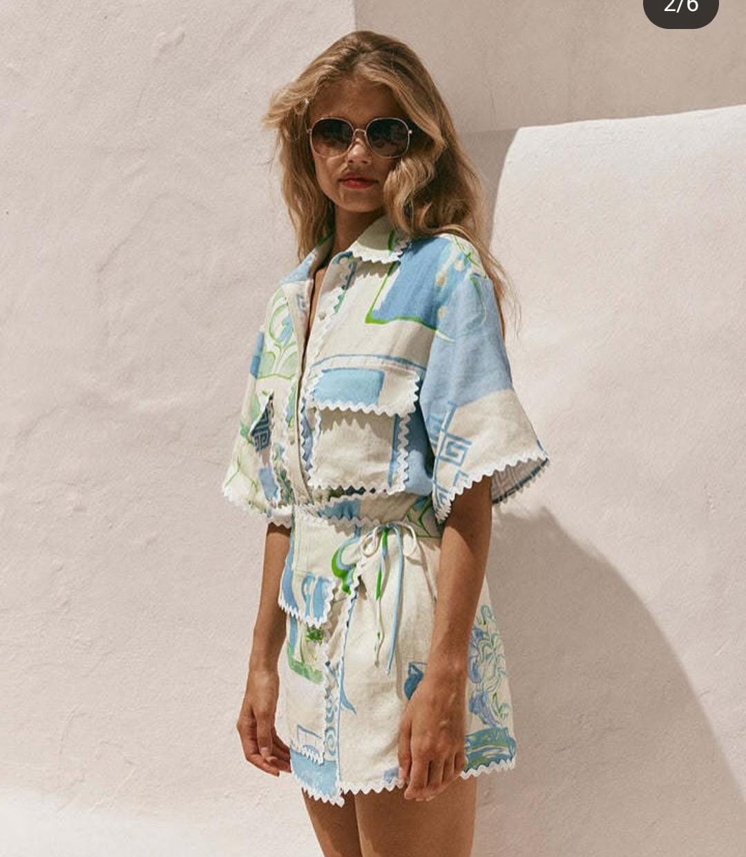 Tropical printed 2 pcs set FT034