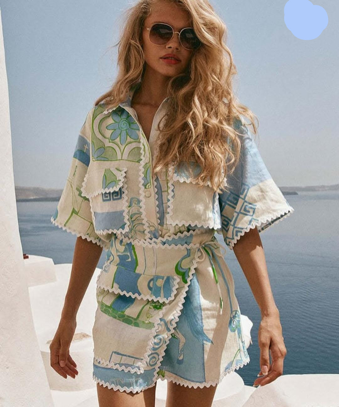 Tropical printed 2 pcs set FT034