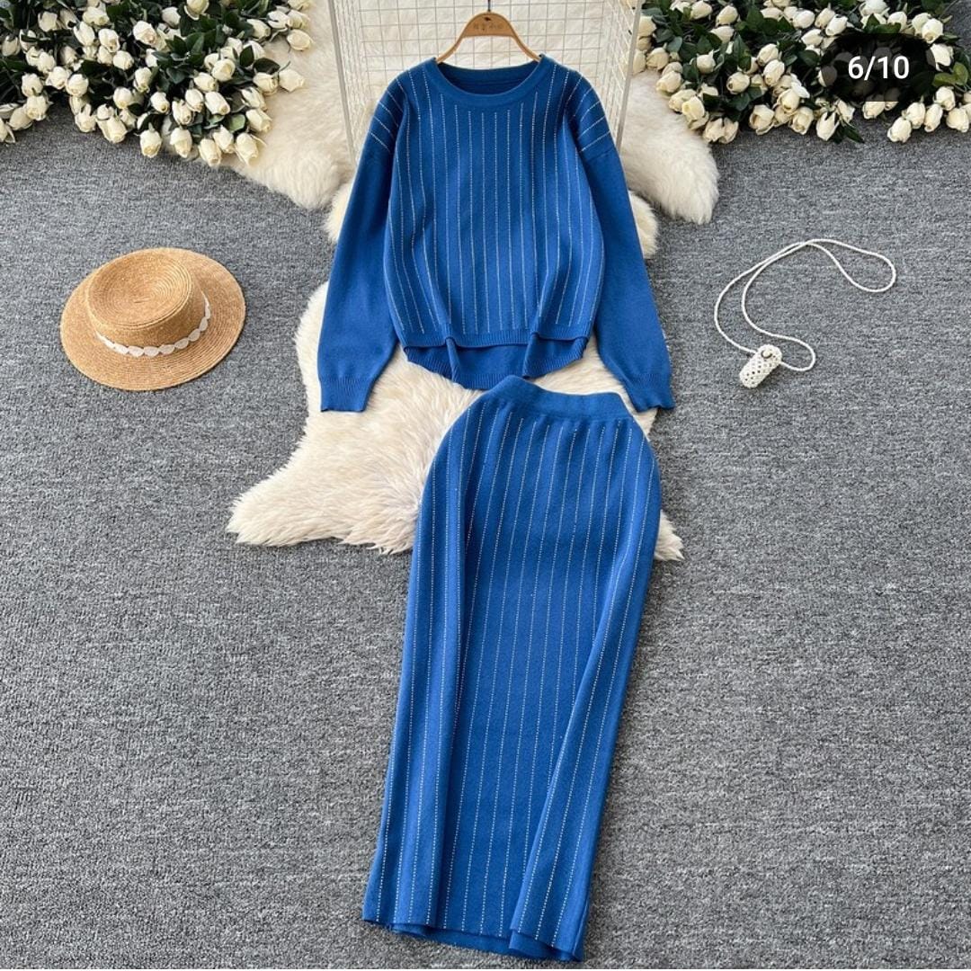 Sequence Detailed Knitted Skirt Set FT231