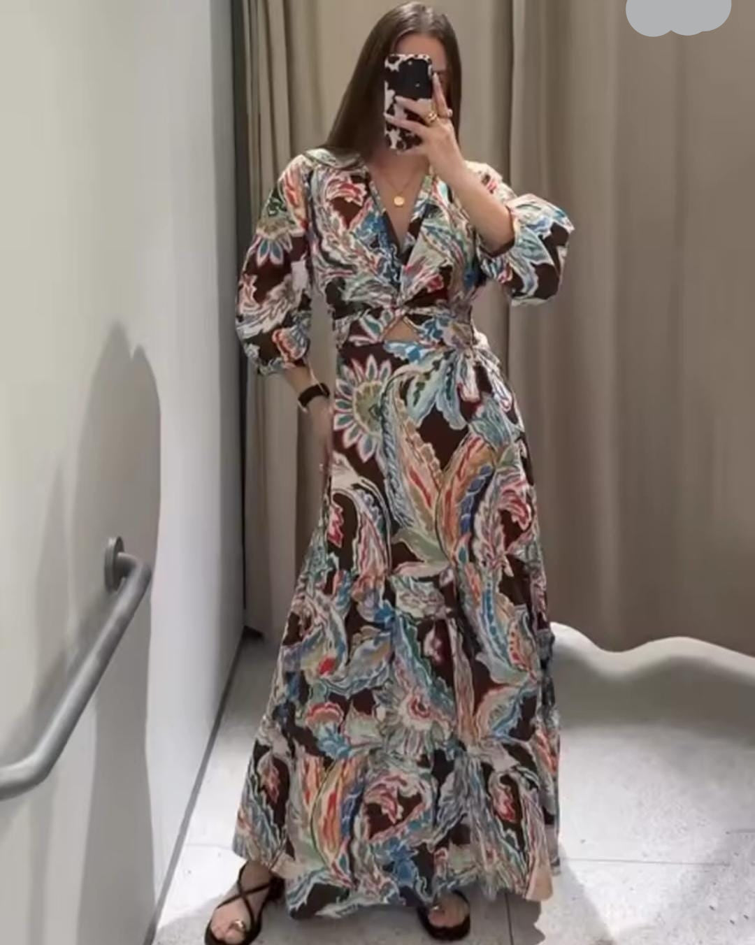 Floral Long Cutout Dress FT252