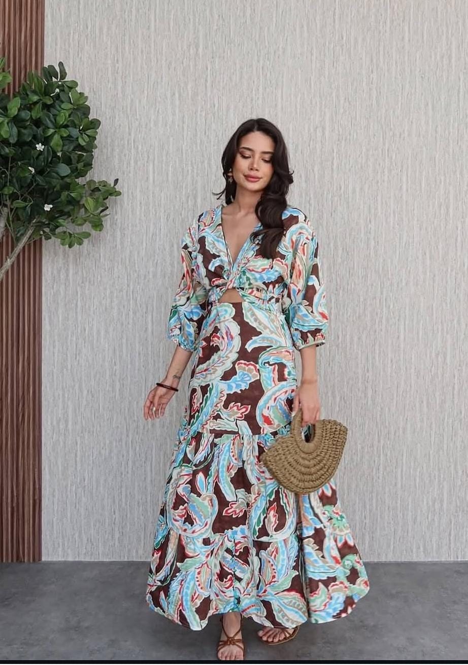 Floral Long Cutout Dress FT252