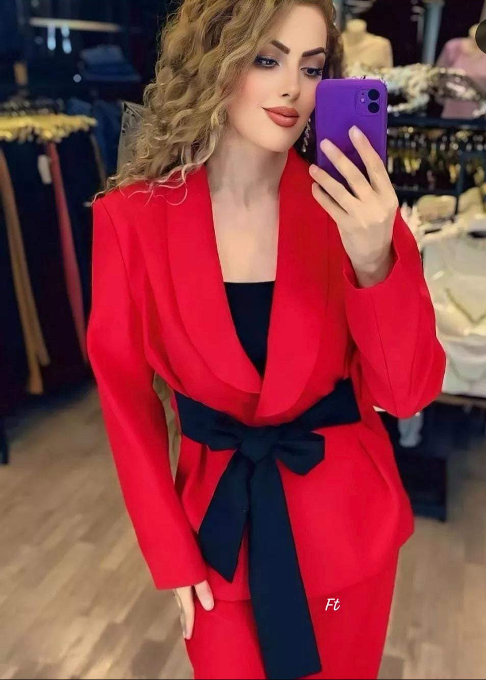 Bow knot blazer set FT253