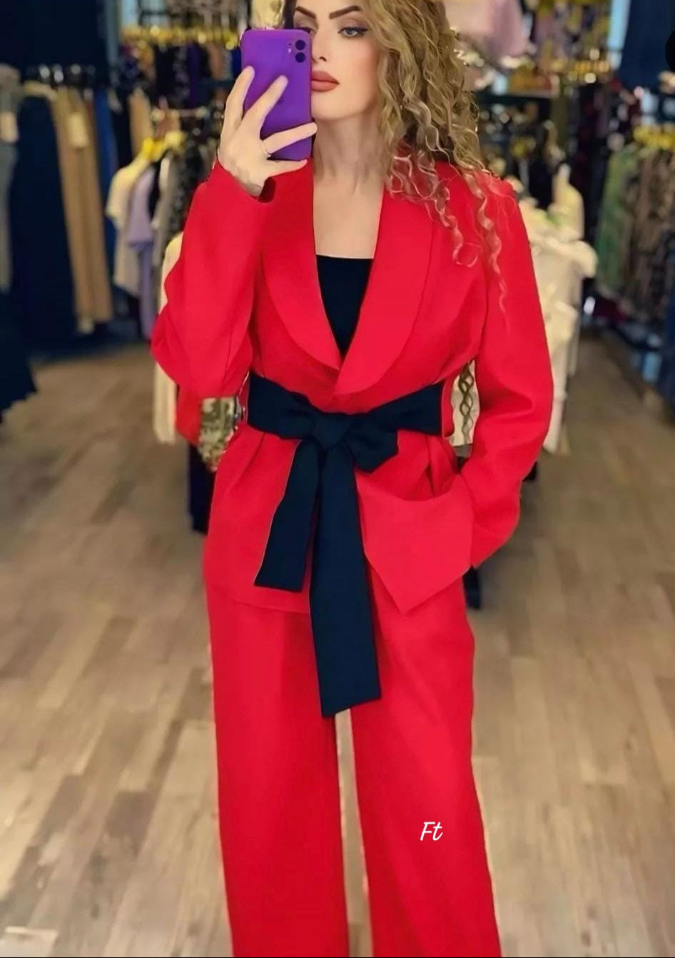 Bow knot blazer set FT253