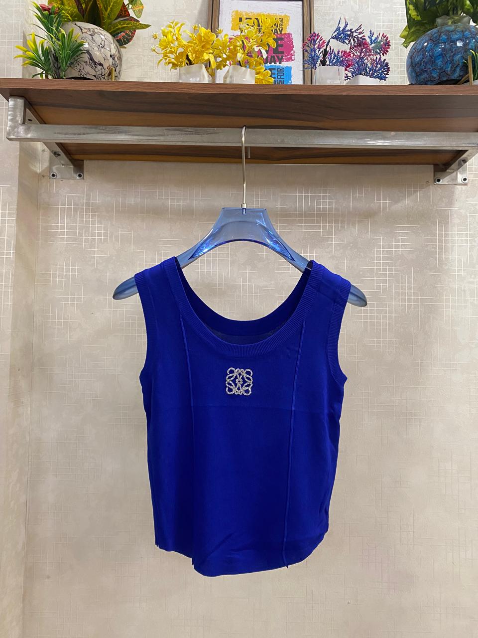 Logo Embellished Knitted Top FT256