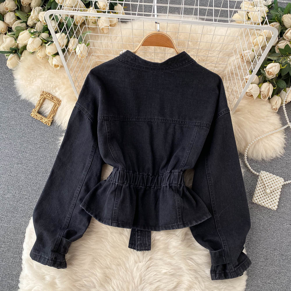 Denim Studded Jacket Full Sleeves FT260