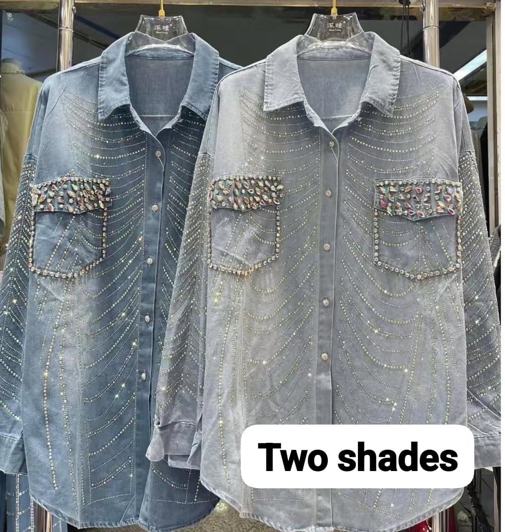 Denim Embellished Shirt FT266