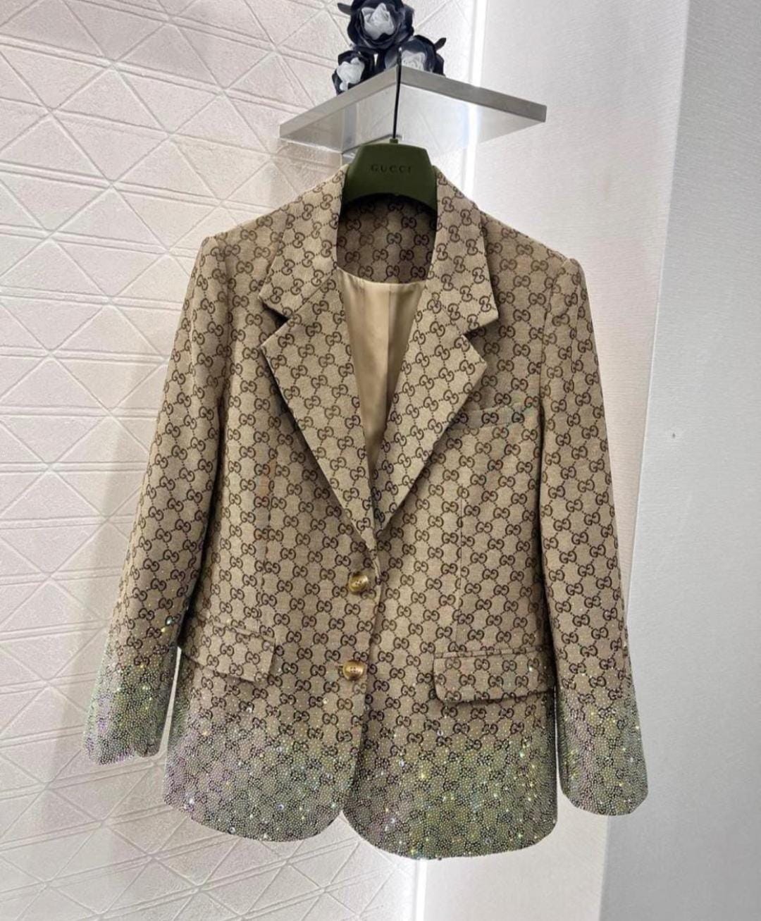 Branded Blazer With Stone Embellishments FT268