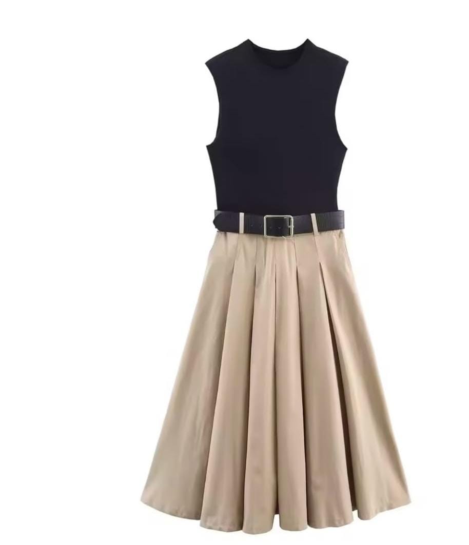 Beautiful Long Dress With Belt FT271