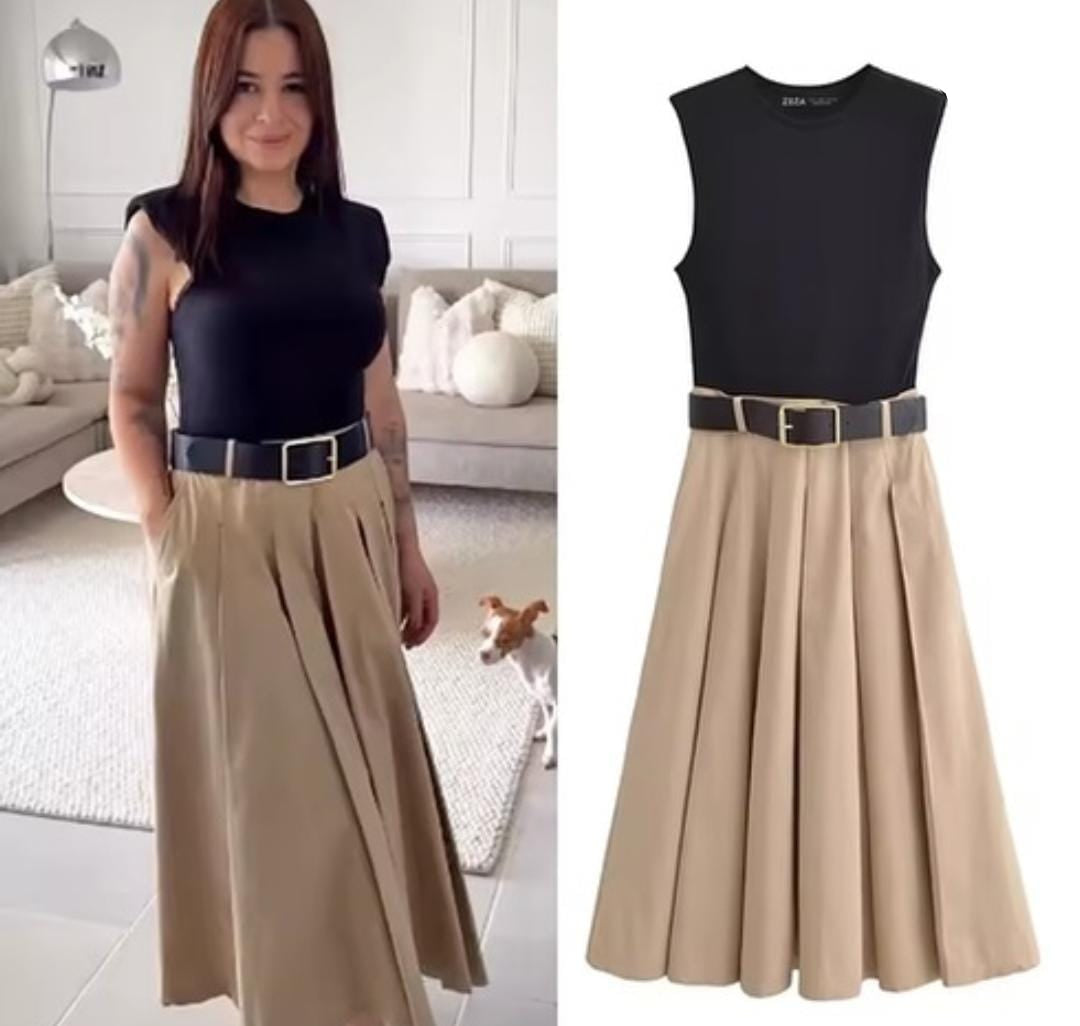 Beautiful Long Dress With Belt FT271