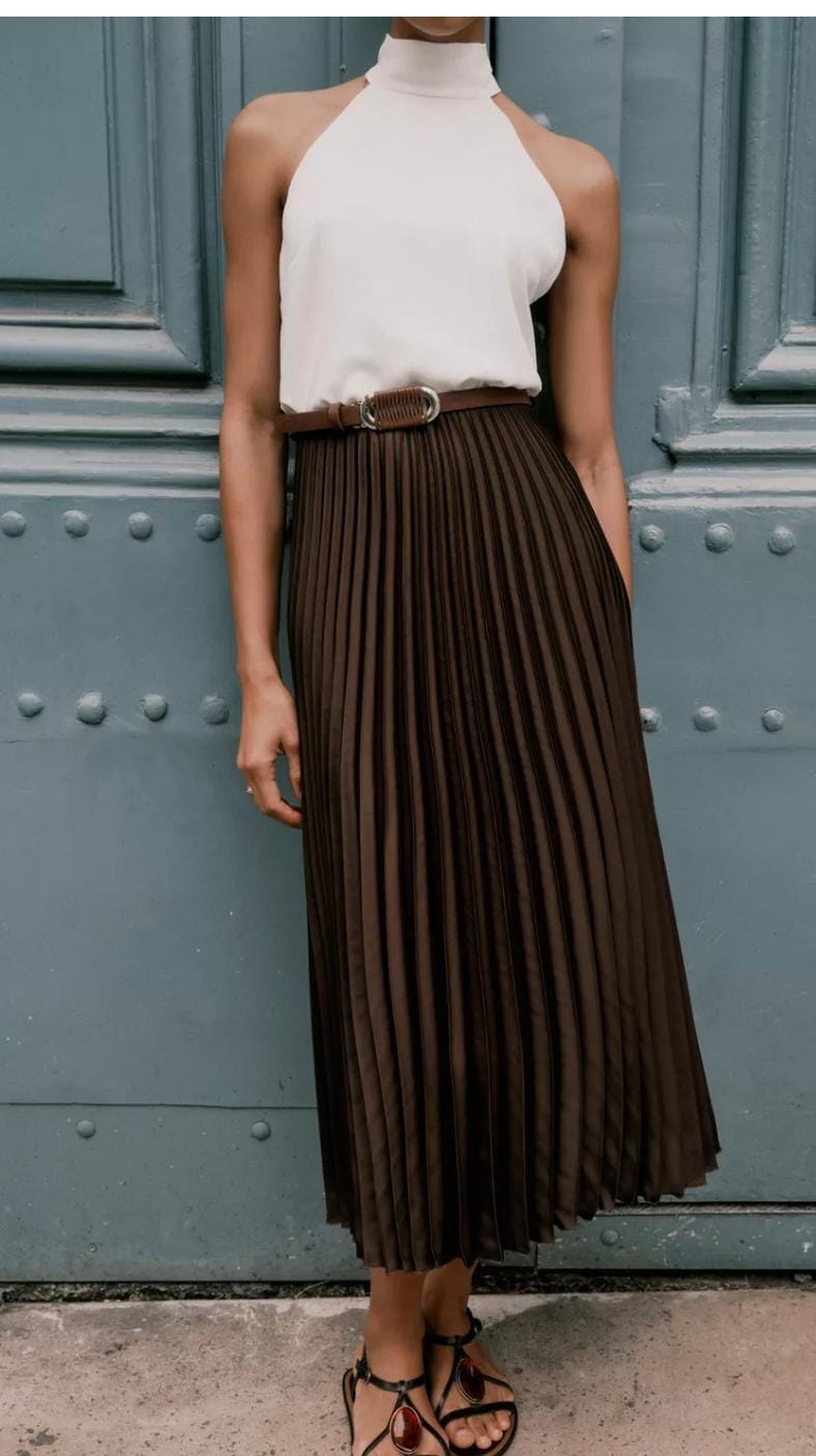 Combination Pleated Dress FT273